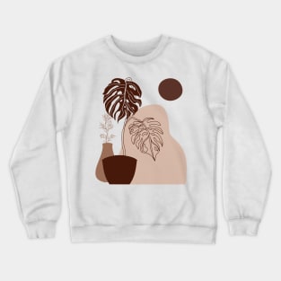 Minimal Modern  Terraccota  Pottery Abstract Leaves Shape   Design Crewneck Sweatshirt